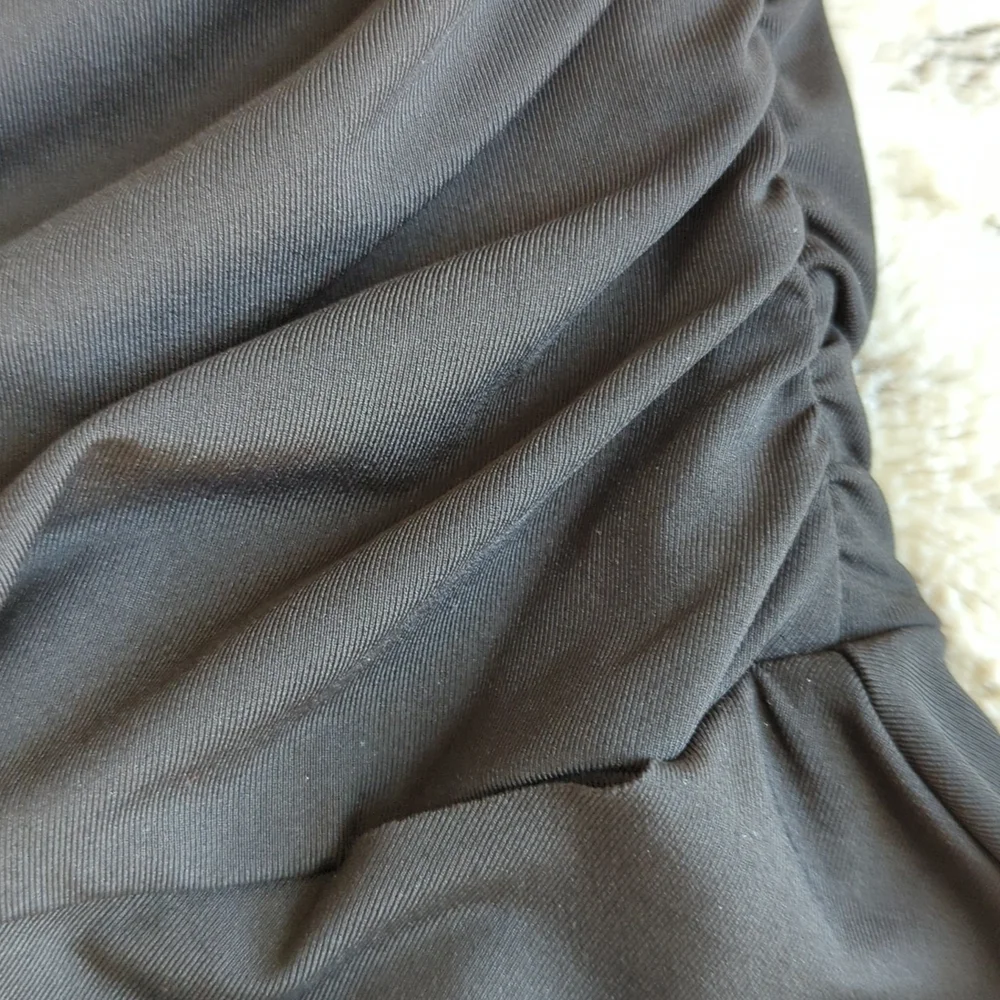 Calia One Piece Pure Black Swim Dress (Flaw)